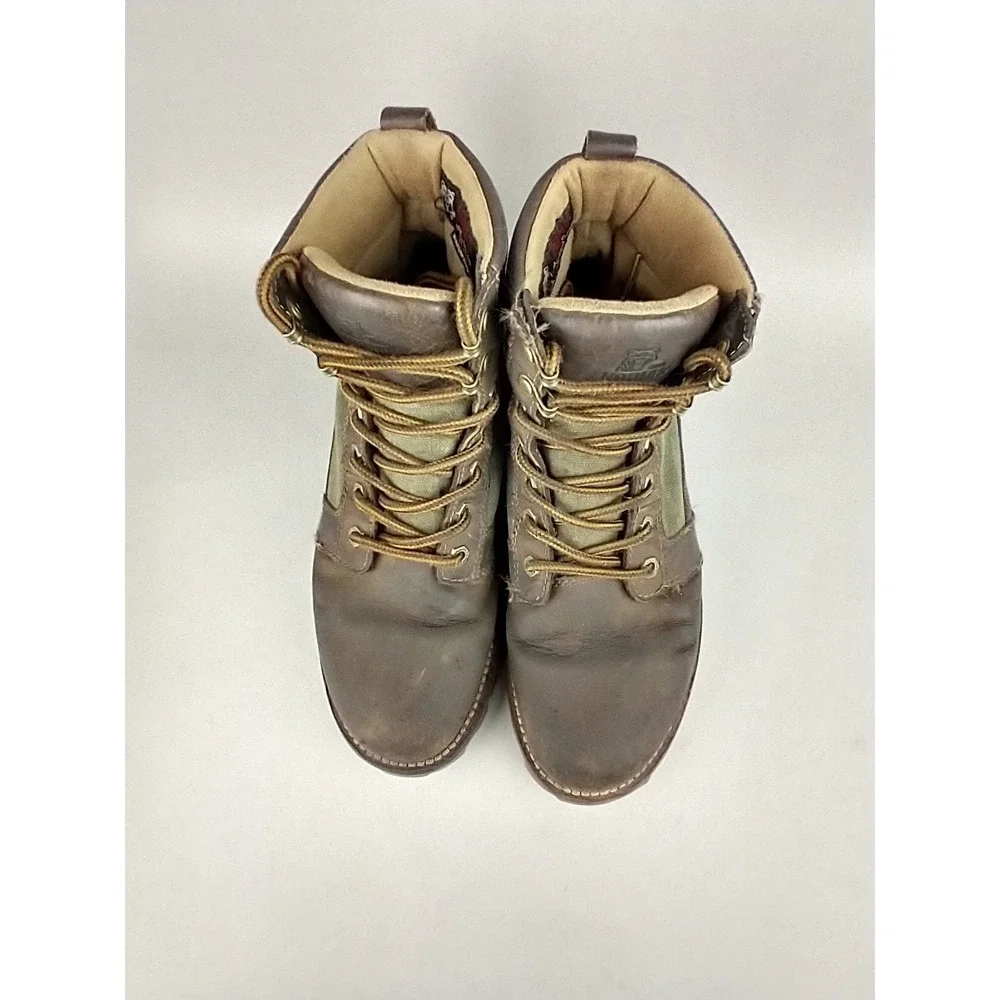 Kodiak Thane Waterproof Boot GreenBrown‎ Leather Mens Size 8 Ankle Canvas Rugged